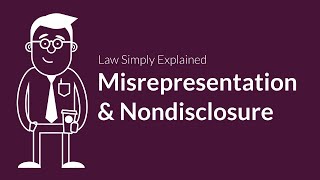 Misrepresentation and Nondisclosure  Contracts  Defenses amp Excuses [upl. by Nerraf590]