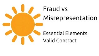 Fraud vs Misrepresentation  Other Essential Elements of a Valid Contract  CA CPT  CS amp CMA [upl. by Adnih]